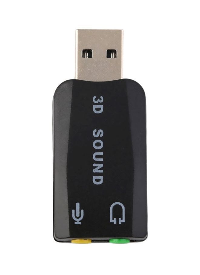 NIBEMINENT USB 2.0 to 3D Mic Sound Card Adapter Black  - Image 1