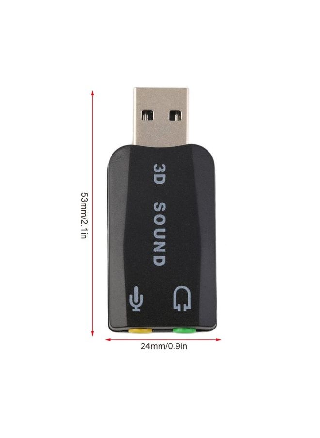 NIBEMINENT USB 2.0 to 3D Mic Sound Card Adapter Black  - Image 2