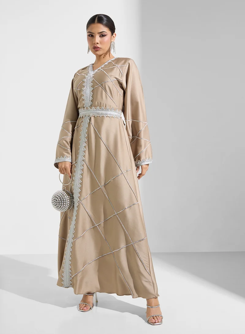 hayas closet Embroidered Maxi Dress