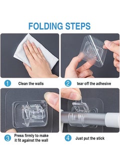 Depend Adjustable Rod Bracket, Self-Adhesive Curtain Hook No Drill Fixing Rod Holder Bracket Drapery Hook Curtain Pole Towel ABS Wall Bracket Hook For Home Bathroom Living Room Hotel Use (6 Pieces, Clear)  - Image 5