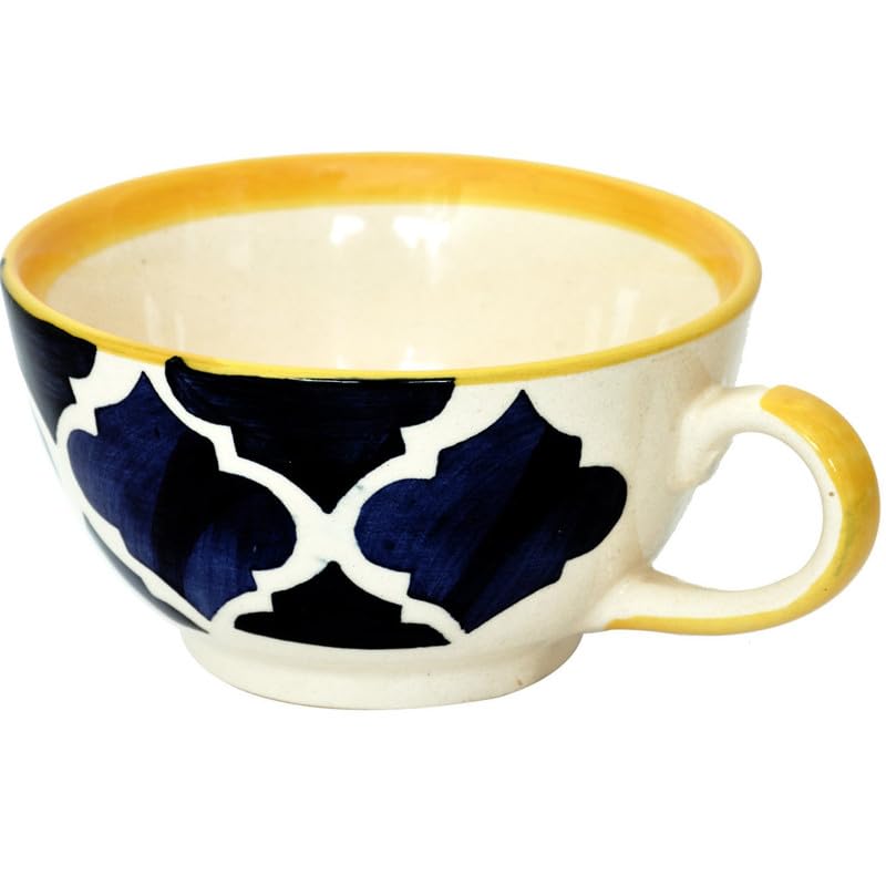 KITTENS Stackable Ceramic Tea Pot & Cup Set – Hand Painted – Blue & Yellow – Microwave & Dishwasher Safe – Food Grade – Gift Set for Tea Lovers - Image 5