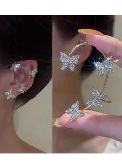 Bahels Gold Color Single Zircon Stone Butterfly Earcuff Cartilage Earring  - Image 2