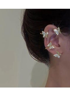 Bahels Gold Color Single Zircon Stone Butterfly Earcuff Cartilage Earring  - Image 3