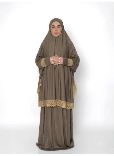 AL BENT AL SHARQIEH gold Two Piece Islamic prayer dress for women -Prayer  Clothes Abaya For women -Umrah essentials for women -Prayer dress women for  Women | Best Price Oman