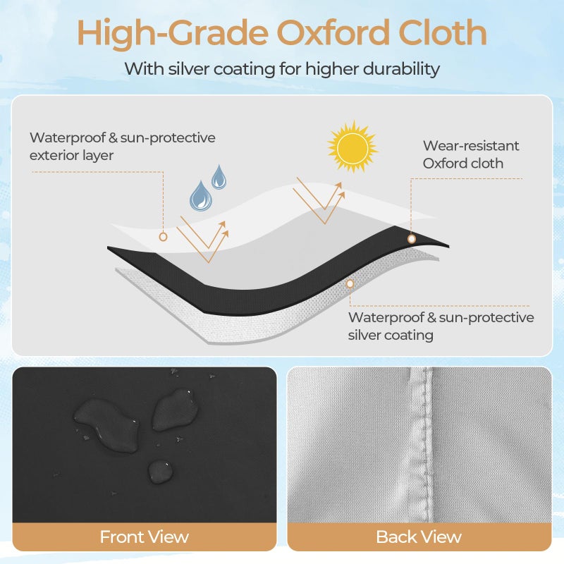 COSTWAY Patio Heater Cover, Waterproof Outdoor Heater Cover with Zipper and Storage Bag, Sun Snow Resistant Dustproof Cover for Tabletop Propane Heater Outdoor, 87"H x 34"D x 19"B, Black - Image 4