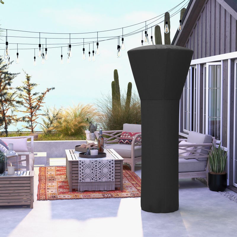 COSTWAY Patio Heater Cover, Waterproof Outdoor Heater Cover with Zipper and Storage Bag, Sun Snow Resistant Dustproof Cover for Tabletop Propane Heater Outdoor, 87"H x 34"D x 19"B, Black - Image 2