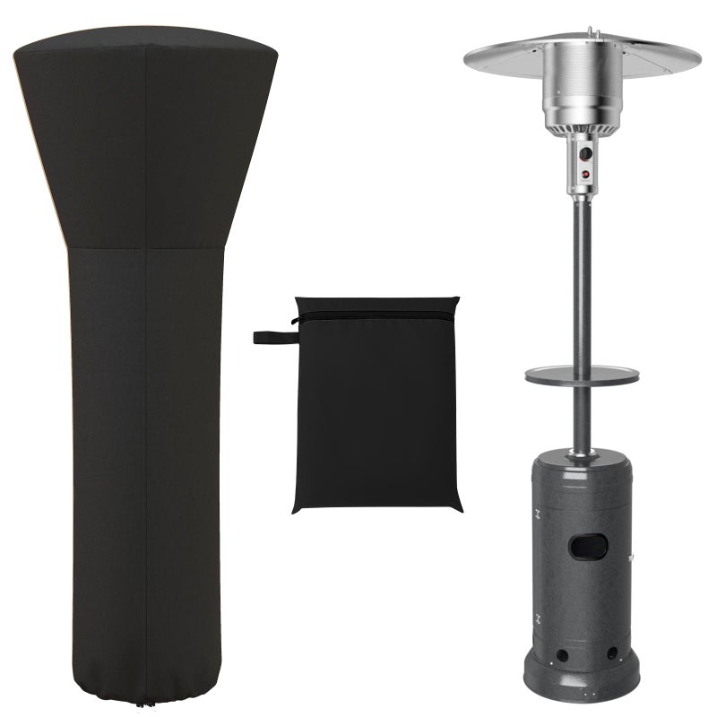 COSTWAY Patio Heater Cover, Waterproof Outdoor Heater Cover with Zipper and Storage Bag, Sun Snow Resistant Dustproof Cover for Tabletop Propane Heater Outdoor, 87"H x 34"D x 19"B, Black - Image 1