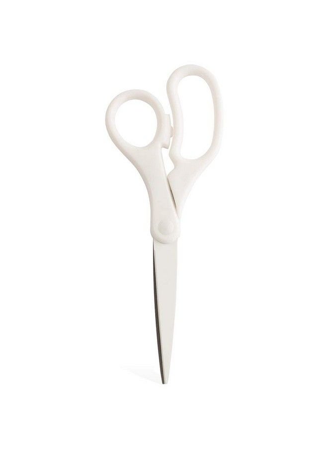JAM Paper Multi Purpose Precision Scissors 8 Inch White Ergonomic Handle & Stainless Steel Blades Sold Individually  - Image 2