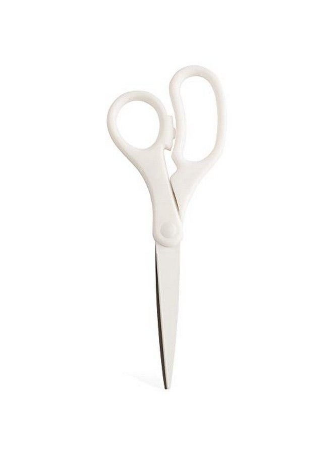 JAM Paper Multi Purpose Precision Scissors 8 Inch White Ergonomic Handle & Stainless Steel Blades Sold Individually  - Image 1