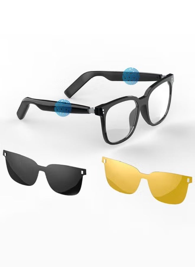 HYUNDAI Magnetic Lens Smart Glasses, One for Multipurposes Bluetooth Speaker with AI - Casual, Office, Outdoor Sports UV Protection, UV400 Polarized Sunglasses, Real-Time Translation in 128 Languages, Music, Phone Calls & AI Cha - Image 1