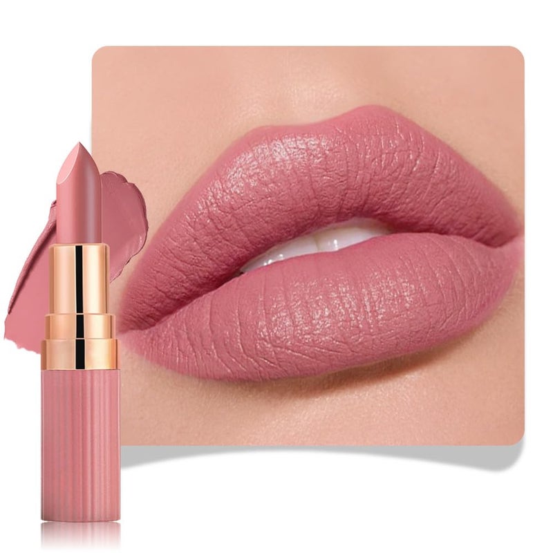 evpct Mauve Nude Pink Matte Creamy Lipstick for Women, Long Lasting Waterproof Velvet Lipstick, Lip Stick Crayon Buildable Blendable Creamy Color, Longwear Lip Makeup Cruelty-free 24 hours original 02 - Image 1