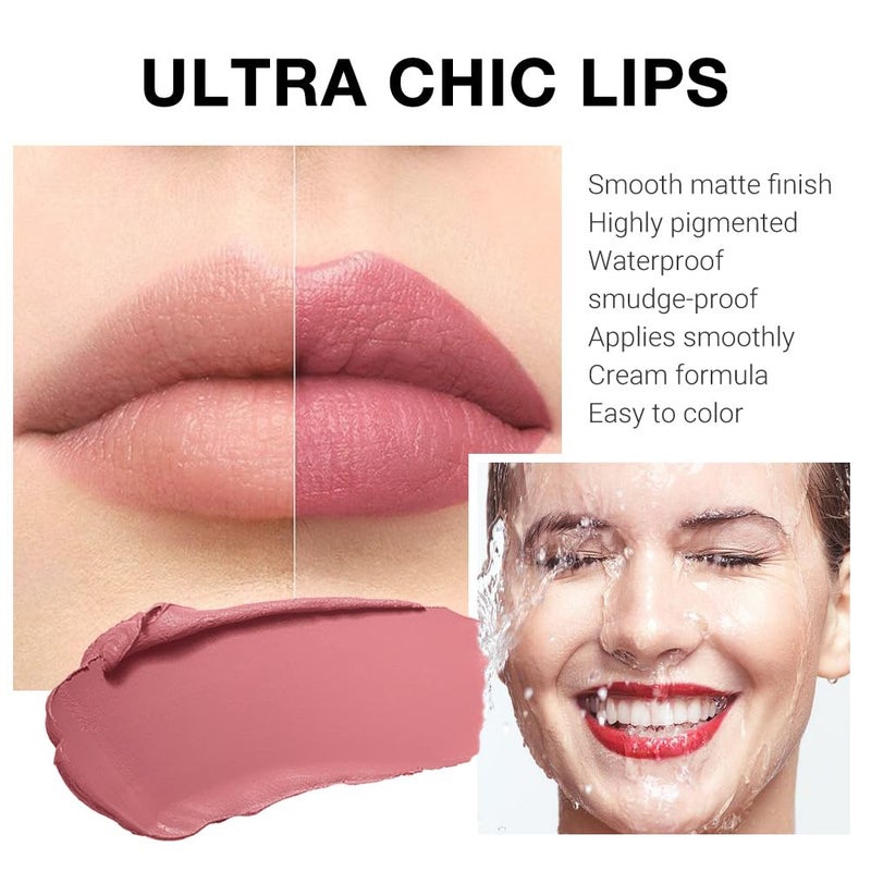 evpct Mauve Nude Pink Matte Creamy Lipstick for Women, Long Lasting Waterproof Velvet Lipstick, Lip Stick Crayon Buildable Blendable Creamy Color, Longwear Lip Makeup Cruelty-free 24 hours original 02 - Image 3