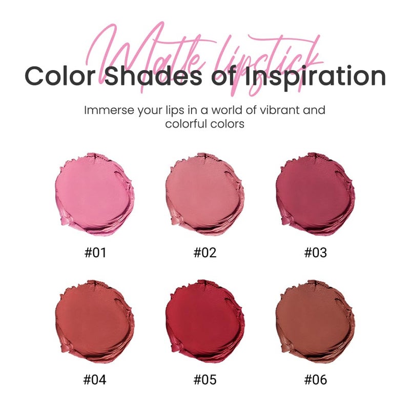 evpct Mauve Nude Pink Matte Creamy Lipstick for Women, Long Lasting Waterproof Velvet Lipstick, Lip Stick Crayon Buildable Blendable Creamy Color, Longwear Lip Makeup Cruelty-free 24 hours original 02 - Image 4