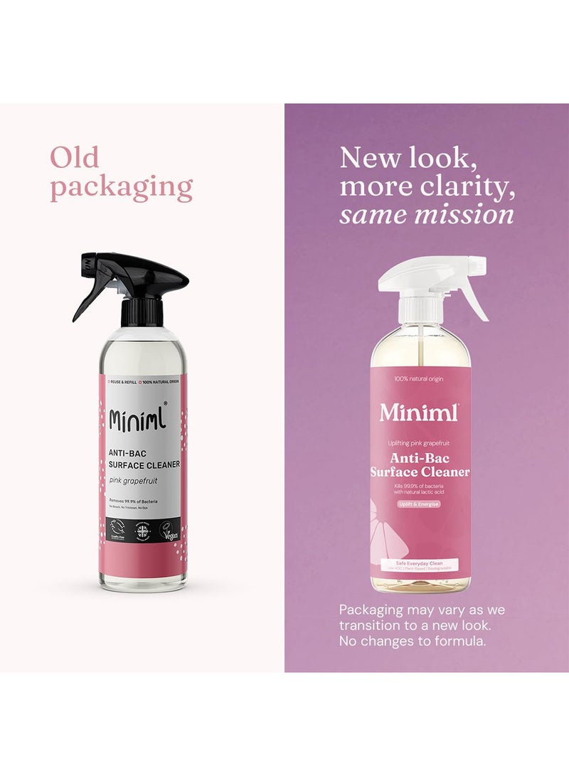 Miniml Eco Antibacterial Surface Cleaner Spray 750ml Grapefruit Scented Multi-Purpose Disinfectant, Natural Plant-Based, Vegan & Cruelty-Free Anti-Bac Cleaning Formula - Image 2