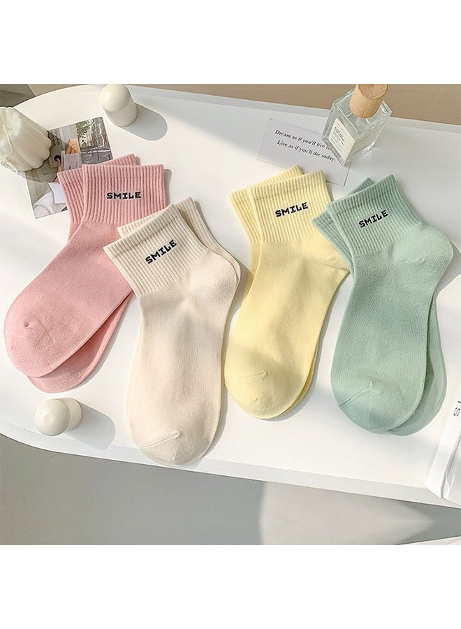 4 Pair Cotton Casual Ankle Socks Multicolour - Image 1