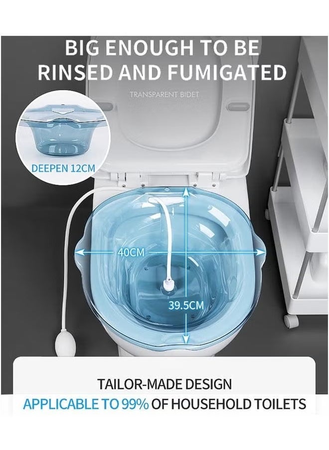 Rock Pow - Sitz Baths for toilet Seat,Sitz Bath for Postpartum Care Sitz Bath for Hemorrhoids with Flusher Pregnant Women Yoni Steam Seat,Soaking Basin Ues for Inflammation Treatment,Fits Universal Toilet - Image 1