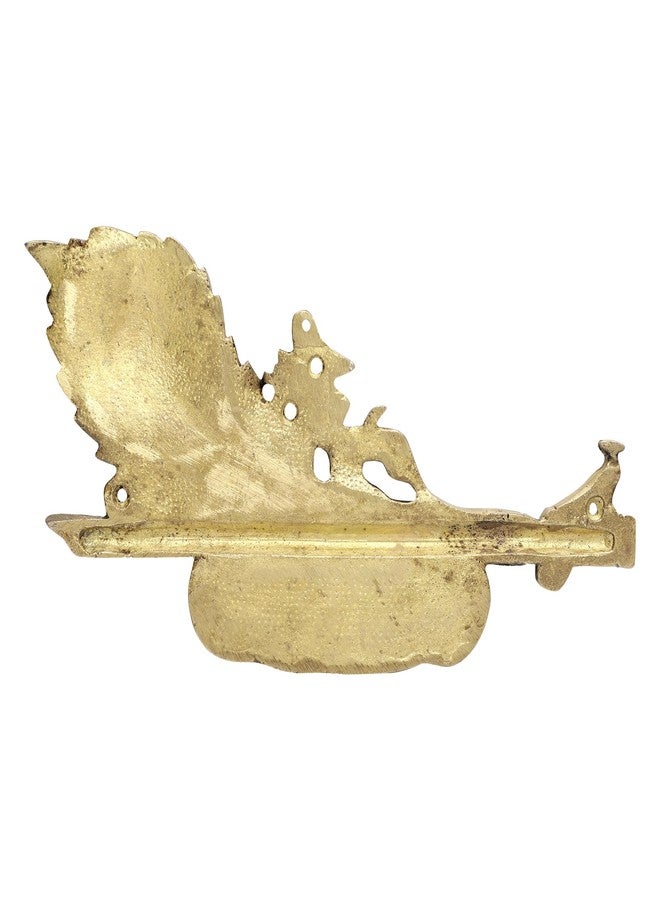 Mla's Decor Krishna Morpankh Brass Wall Hanging (10 x 6 Inches, Multicolour, Pack Of 1) - Image 3