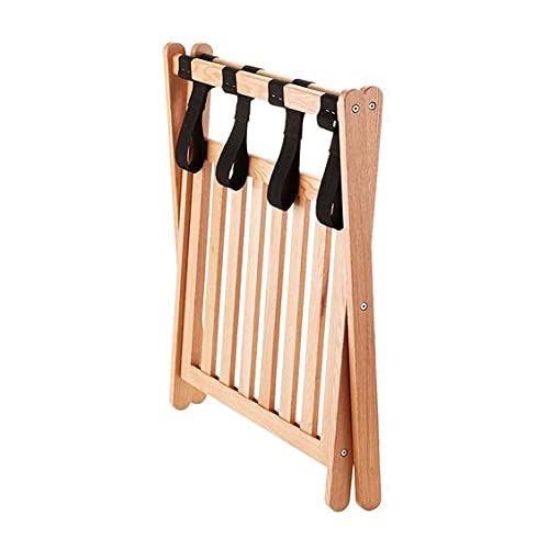 Generic Multipurpose Modern Classy Straight Suitcase Rack Wooden Leg Luggage Stand Folding Luggage Rack Wooden Suitcase Bags Stand Books Holder Shelf for Bedroom Guest Room Corridor with Shoe Shelf S69  - Image 2