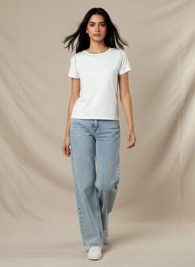 2Xtremz 2Xtremz T-shirt with Pearl Embellishment