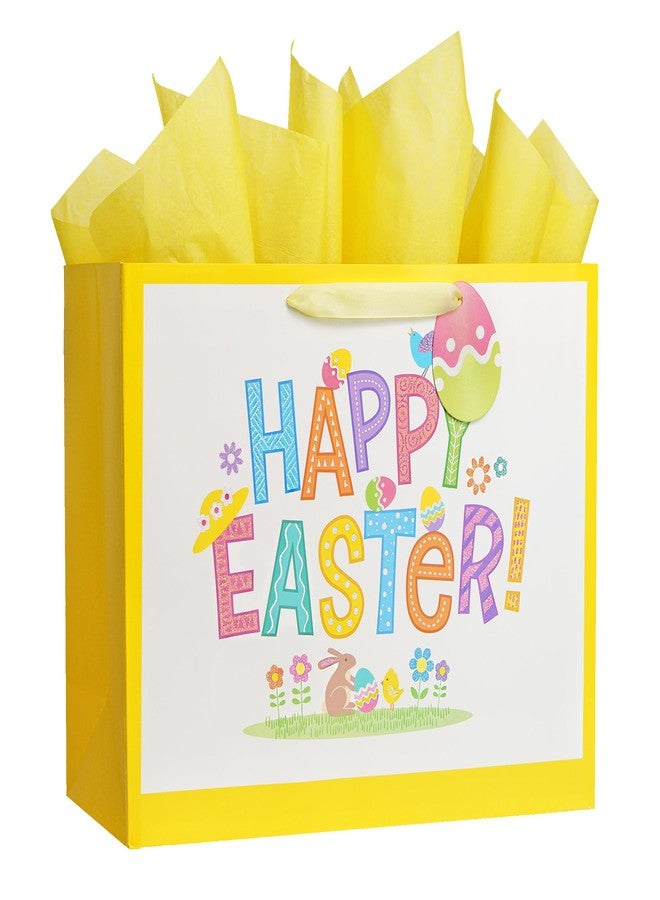 Bobobag 16" Large Easter Gift Bag with Tissue Paper and Handles for kids, Easter Egg Hunts - Image 1