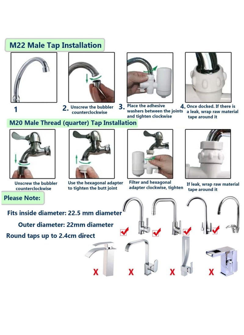 Generic - Faucet Water Filter with Washable Filter, for Sink, Tap Mount Filters Kitchen Reduces Chlorine and Bad Taste Standard Faucets - Image 1