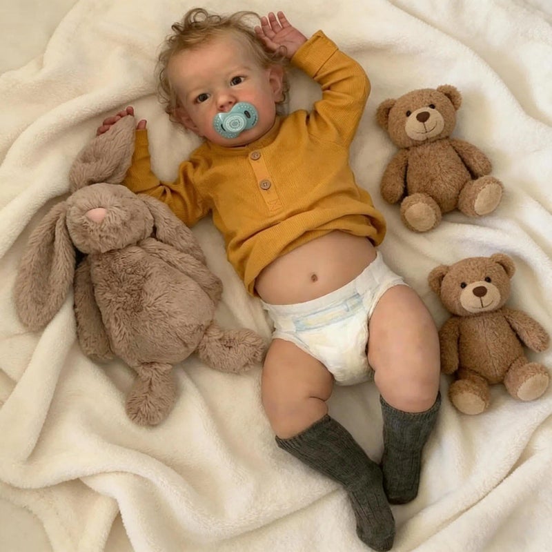 Zero Pam Lifelike Reborn Baby Dolls Boy 20 inch Realistic Baby Doll Soft Silicone Vinyl Full Body Real Looking Reborn Doll Eyes Open wiht Hair for Kids Aged 3with Bottle Pacifier Classic - Image 3