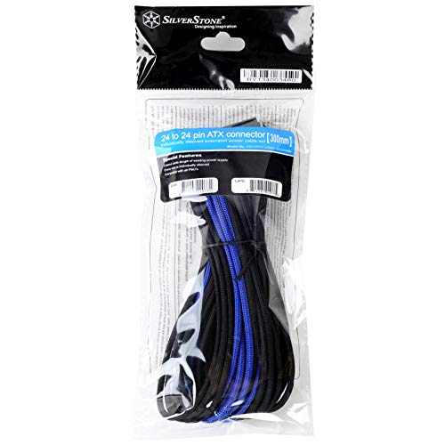 Silverstone Sleeved Extension Power Supply Cable with 1 x Motherboard 24 Pin Connector (PP07-MBBA) - Image 1