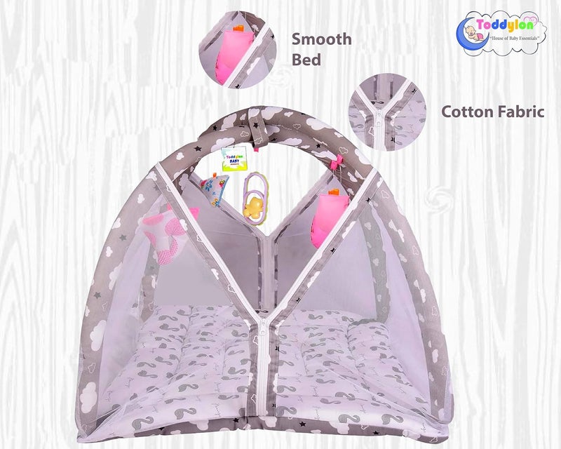 Toddylon Flat Bed Baby Bed New Born Baby Bedding Set Mattress | Bag | Mosquito Net | Cotton | Baby Bed | Infants | Essentials (0-6 Months) (2PCS Set) - Image 3