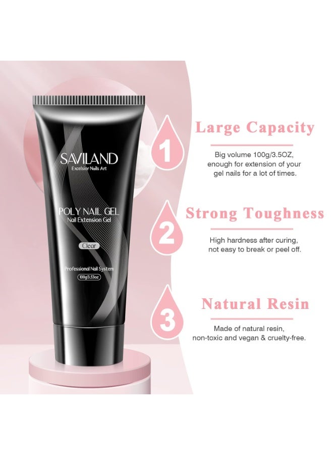 Saviland Large Clear Poly Gel 100g – Professional Nail Extension Gel | Long-Lasting, Vegan, Non-Toxic Builder Gel for Natural-Looking Salon-Quality Nails - Image 5
