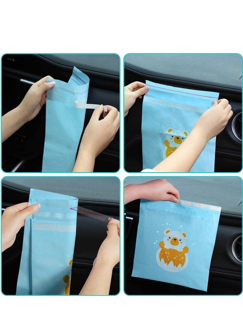 SYOSI 40 PCS Easy Stick-On Disposable Car Trash Bags, Disposable Stick To Anywhere in Car, Strong Sticky, Leak Proof, Durable, Portable Car Garbage Bags for Vehicle, Kitchen, Hospital, Bedroom, Office - Image 3