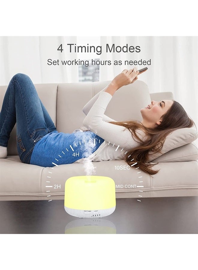 CHOUWEEK Aromatherapy Diffuser for Essential Oil, 300ml Cool Mist Humidifier with Remote Control, Aroma Diffusers for Home with Waterless Safety Switch & 14 LED Colors - Image 4