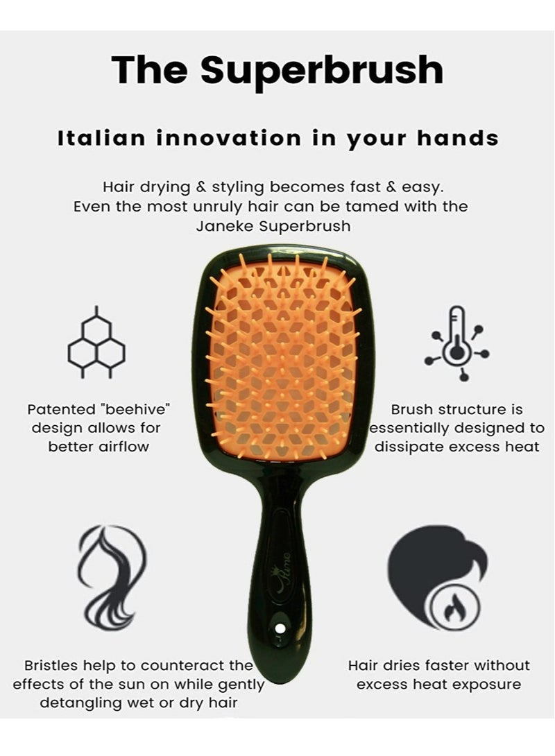 فرشاة شعر احترافية لفك تشابك الشعر، فرشاة فائقة لتدليك فروة الرأس، مشط مجداف، مشط مضلع بفتحات تهوية لفك تشابك الشعر، فرشاة لفك تشابك الشعر طويلة وسميكة ورقيقة ومجعد وجاف ورطب، مجموعة من 2 - Image 3