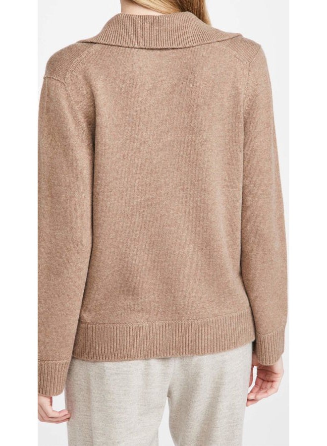 VINCE Women's Raglan Sleeve Polo, H Chestnut, XXS - Image 3