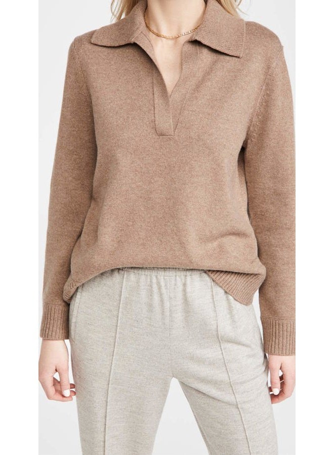 VINCE Women's Raglan Sleeve Polo, H Chestnut, XXS - Image 2
