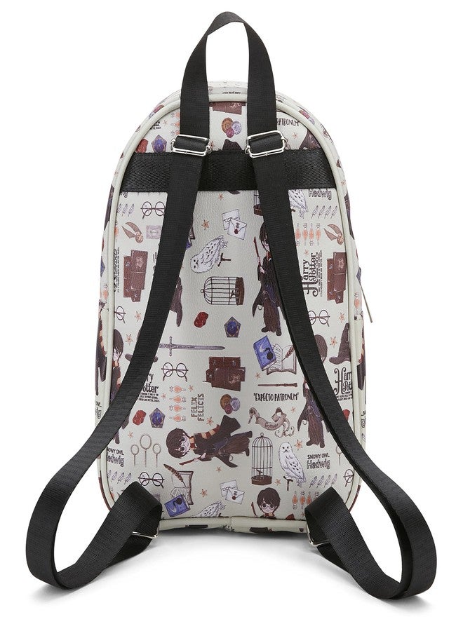 Harry Potter Wizarding World Magic Mini Purse Backpack with Hogwarts Allover Icon Print, 10.5 Inches, Adjustable Straps, Faux Leather - Image 3