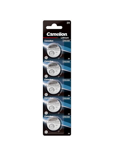 Camelion 2450/b5 CR2450 Lithium Button Cell (Pack of 5) Silver