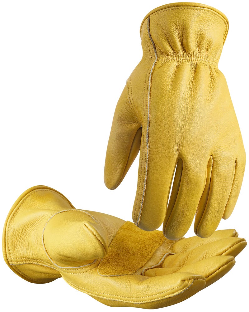 DULFINE Leather Work Gloves for Men & Women, Reinforced Durable Gardening Gloves,Cowhide Work Gloves,Puncture & Cut Resistant - Image 1