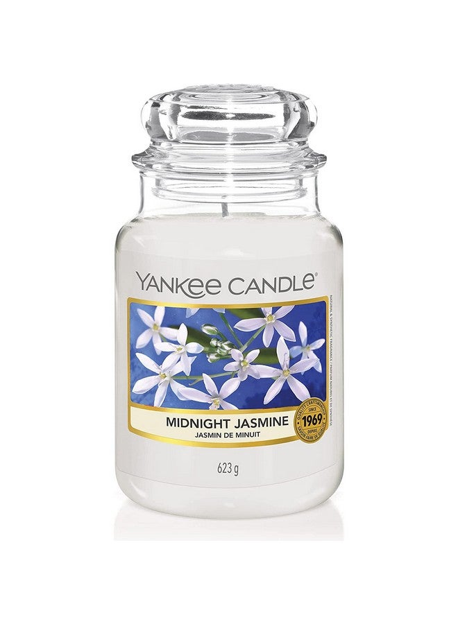 Yankee Candle Midnight Jasmine Scented, Classic 22oz Large Jar Single Wick Candle, Over 110 Hours of Burn Time - Image 1