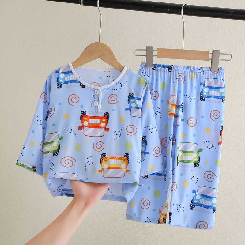 Kids Pajama Set Cotton Breathable Sleepwear Car 