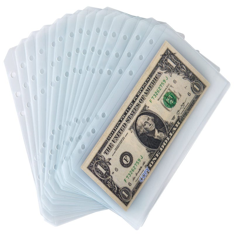 UMSICHT 15pcs A6 Binder Pockets with No Zippers, Zipless Budget Envelopes for Cash System, A6 Binder Pouch for 6 Ring Binder, Money Folder Organizer for Cash. - Image 2