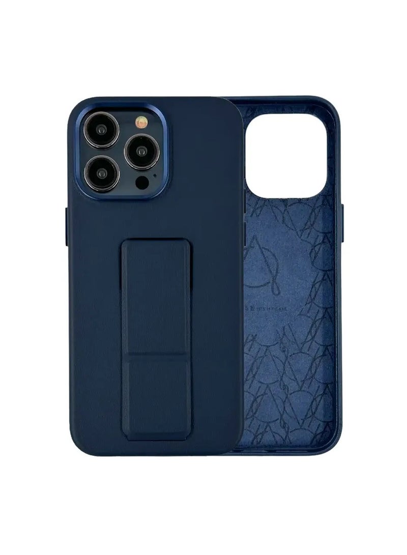 A-Case It's My Case Tank Series Full Protection Grip Stand Case for iPhone 15 Pro Max - Blue - Image 1