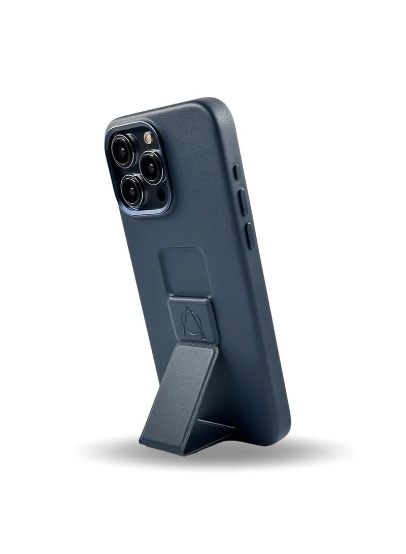 A-Case It's My Case Tank Series Full Protection Grip Stand Case for iPhone 15 Pro Max - Blue - Image 3