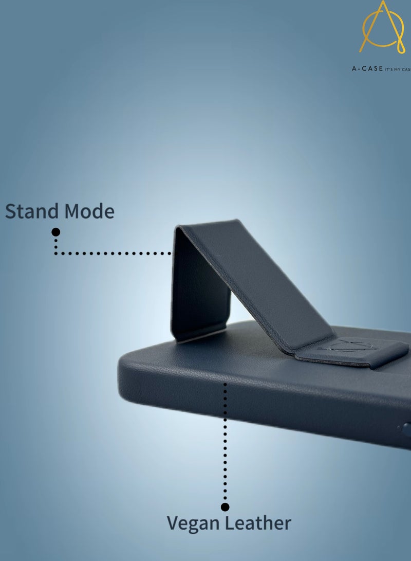 A-Case It's My Case Tank Series Full Protection Grip Stand Case for iPhone 15 Pro Max - Blue - Image 5