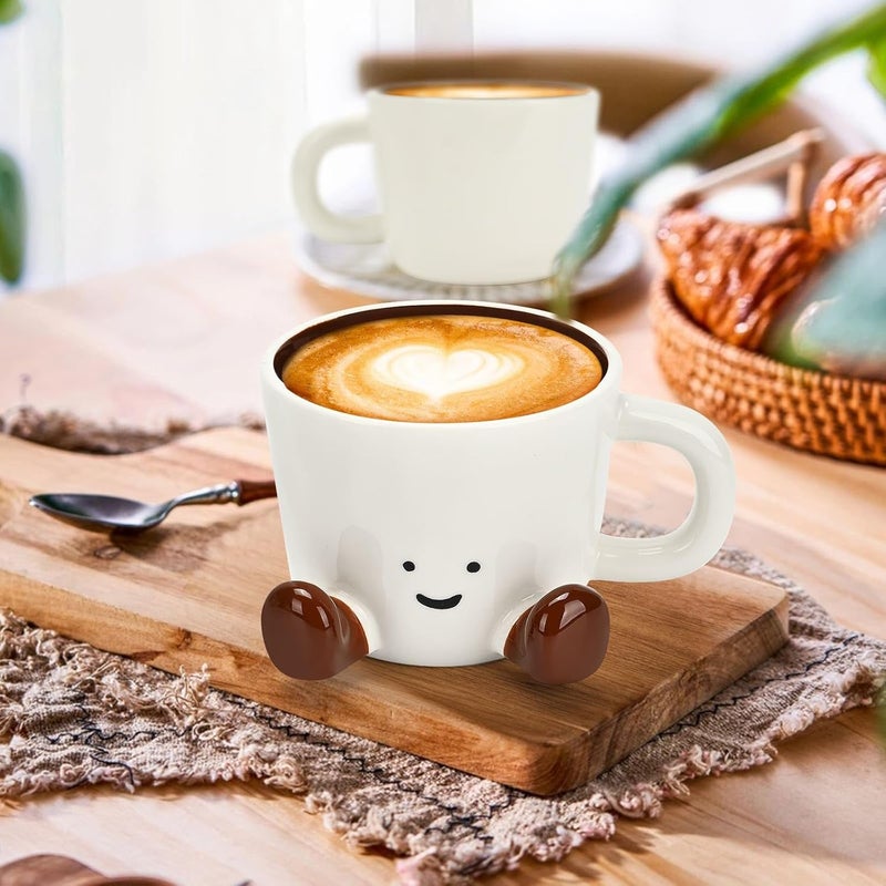 EWCEFIC Coffee Mugs,Cute funny Mug For Women, 12.8oz/380ml Unique Ceramic Coffee Tea Cups, Office Mug Gift (chocolate) - Image 2