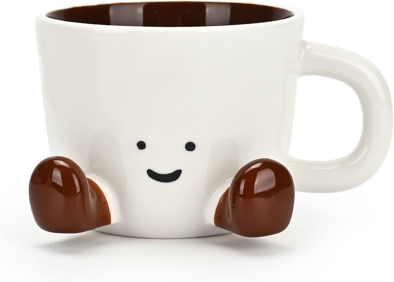 EWCEFIC Coffee Mugs,Cute funny Mug For Women, 12.8oz/380ml Unique Ceramic Coffee Tea Cups, Office Mug Gift (chocolate) - Image 1