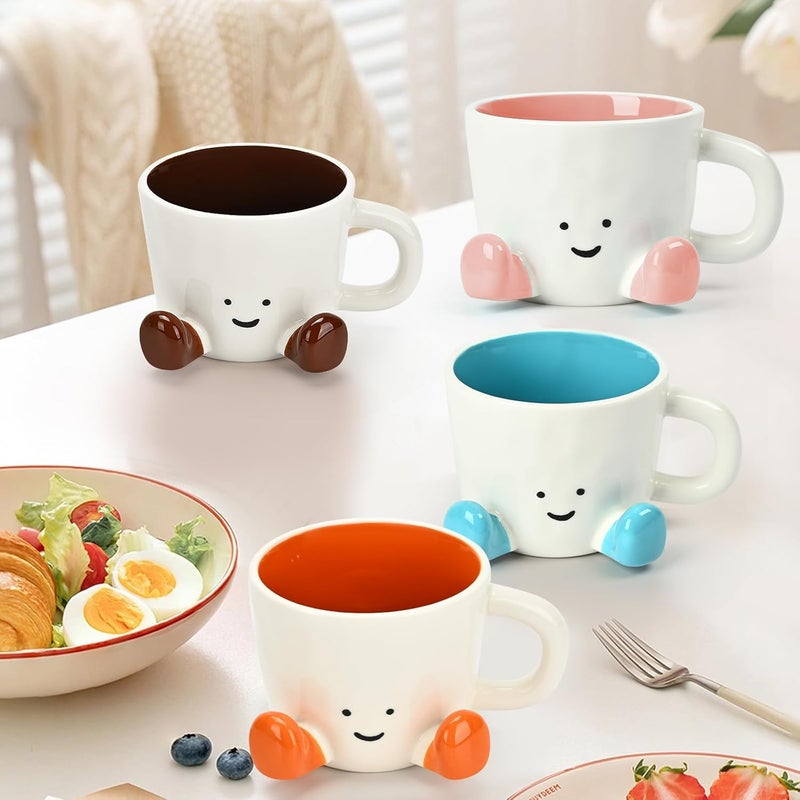 EWCEFIC Coffee Mugs,Cute funny Mug For Women, 12.8oz/380ml Unique Ceramic Coffee Tea Cups, Office Mug Gift (chocolate) - Image 4