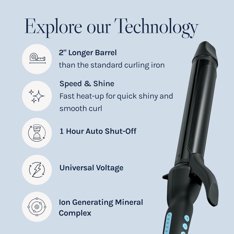 Bio Ionic Long Barrel Styler, 1.25 inch Curling Iron with Moisture Heat Technology & NanoIonic MX, Verstatile Curling Wand with Longer Barrel for Medium Sized Defined Curls - Image 3