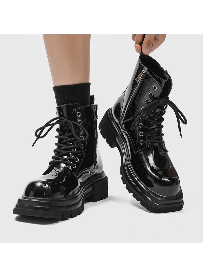 Warrior New Youth Fashion Thick Sole High Top Boots - Image 3