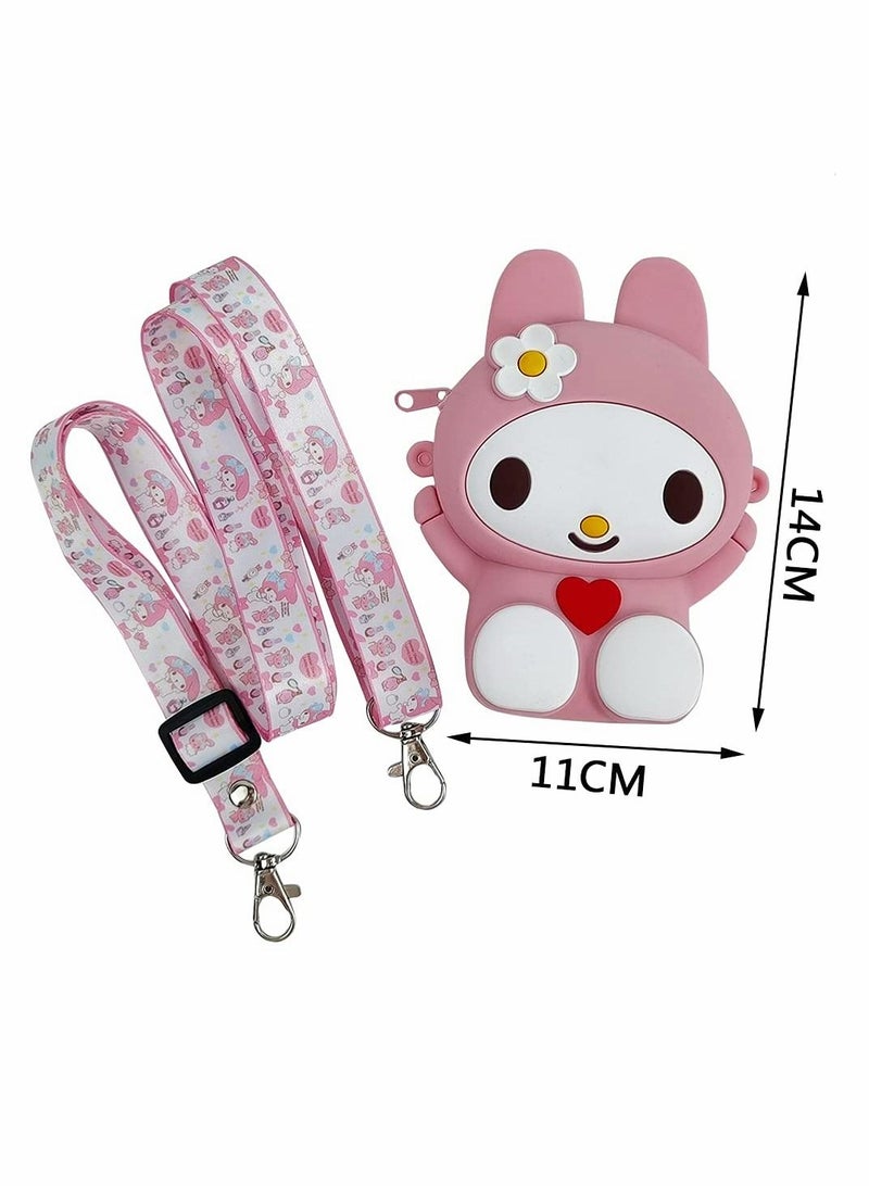 Y&D Kids Purse Silicone Mini Children's Coin Purse Cute Cartoon Crossbody Bag Adjustable Strap for Girls Gift Birthday Present Baby - Image 2