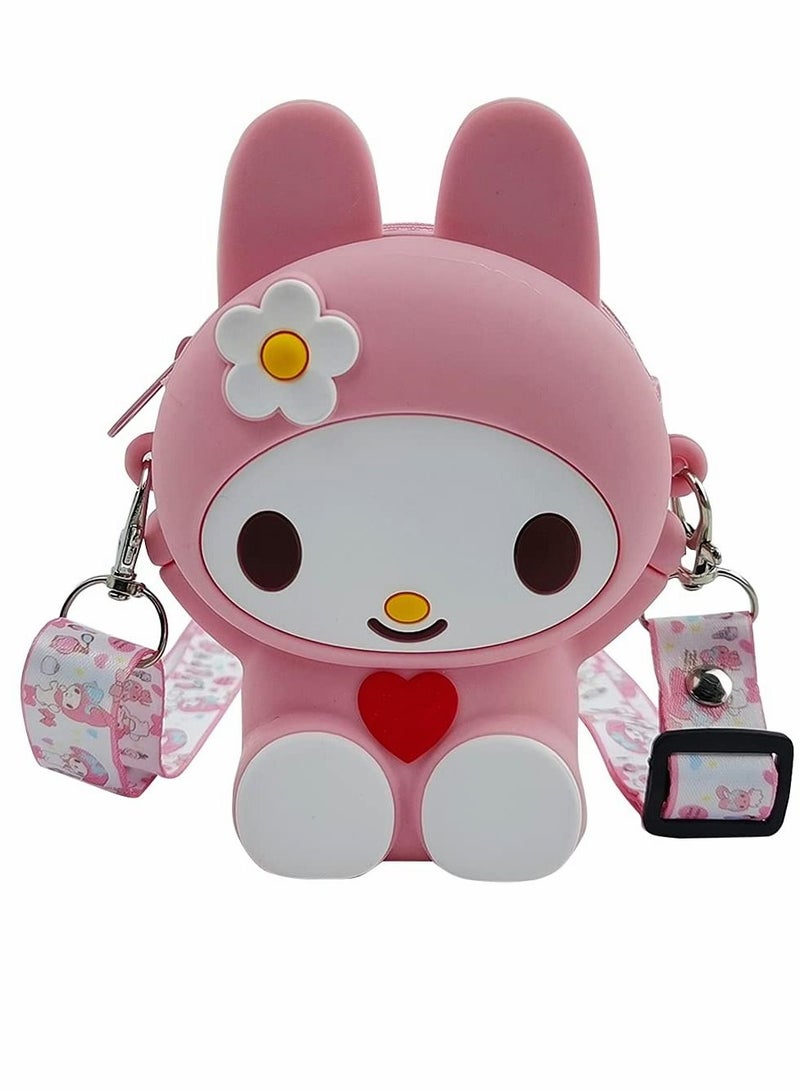 Y&D Kids Purse Silicone Mini Children's Coin Purse Cute Cartoon Crossbody Bag Adjustable Strap for Girls Gift Birthday Present Baby - Image 1